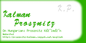 kalman prosznitz business card